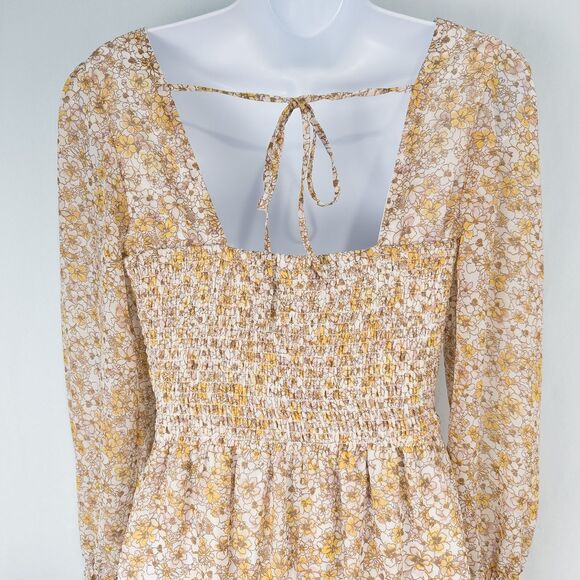 Sincerely Jules Floral Tiered Ruffle Midi Dress Small Smocked Cottage Prairie - Picture 11 of 16